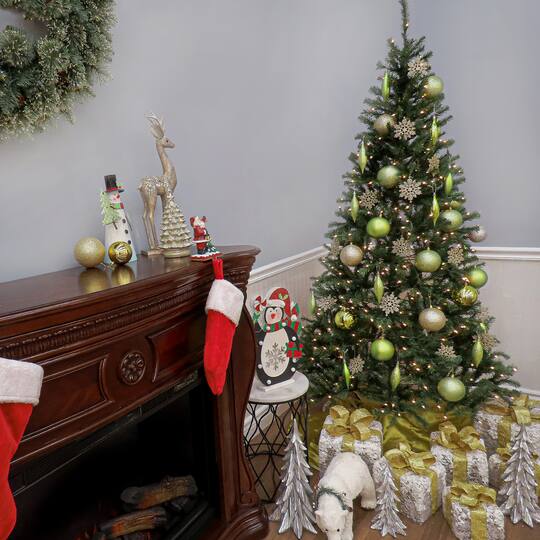 6 ft. Pre-Lit Aspen Spruce Slim Artificial Christmas Tree, Clear Lights